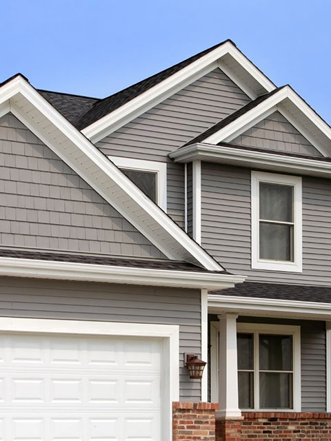 Home With New Gray Fiber Cement Siding